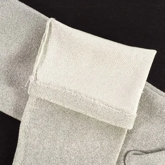 Vintage Womens Opera Gloves Size M Metalic Silver NOS 15 Inch Long Hello 80s - Picture 9 of 9